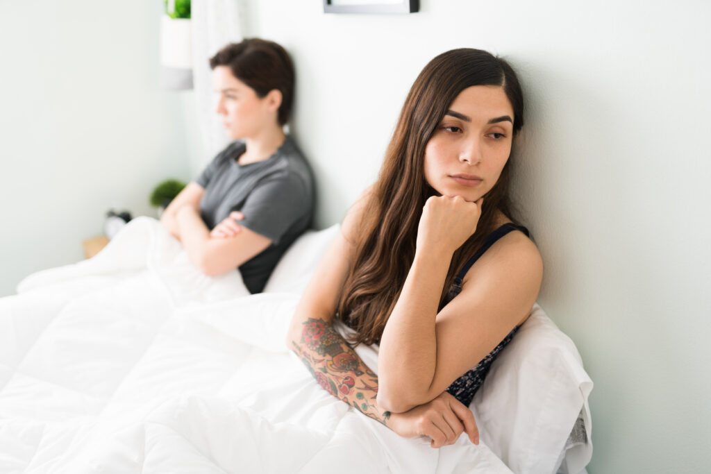 Couple comparing their relationship to others on social media