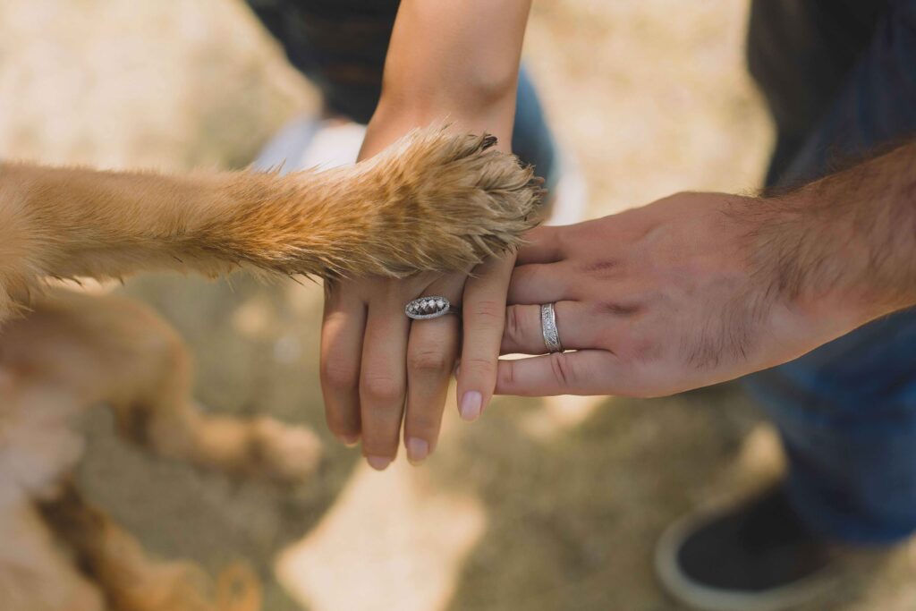 couple and dog